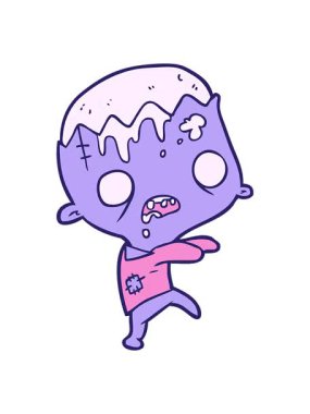 Tatlı zombi çizgi filminin animasyonunu durdurup duraklat