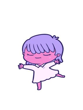 neon paletin hareketli animasyonu bir karikatür kadının