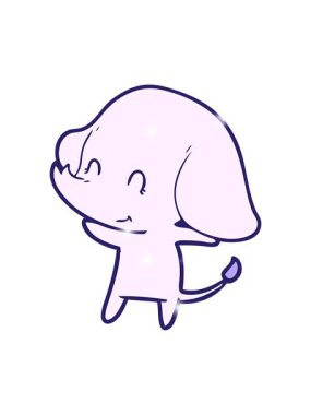 Sevimli fil tasarımının parıltı etkisi.