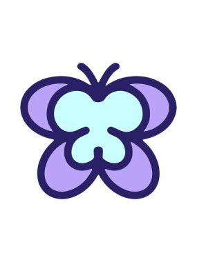 Bir kelebeğin basit parlak çizgi filminin hareketli animasyonu