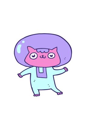 uzay çağı kedisinin hareketli animasyonu