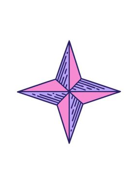 geleneksel dövme yıldızının hareketli animasyonu