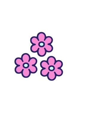 Sevimli bir çiçeğin çiziminin yatay titreşimli animasyonu