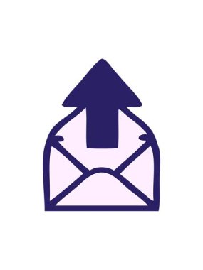 Bir e-posta işaretinin sevimli çizgi filminin efekt canlandırmasını göster