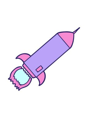 Roket çizgi filminin animasyonunu salla ve durdur