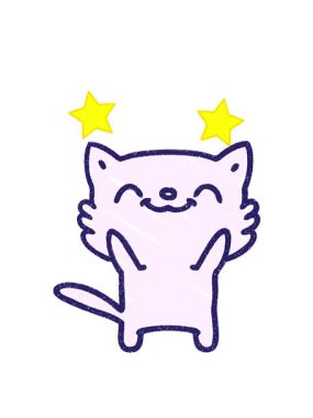 dönen yıldız animasyonu Kedi Tebeşiri Çizim illüstrasyonu