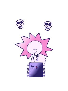 Aşırı ısınan bilgisayar çipinin kafatası animasyonu