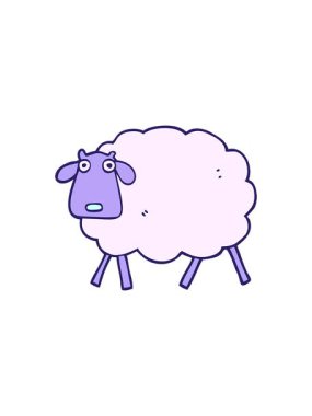 Çizgi film koyunlarının hareketli animasyonu