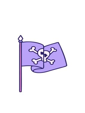 bir korsan bayrağının ikonik dövme görüntüsünün hareketli animasyonu