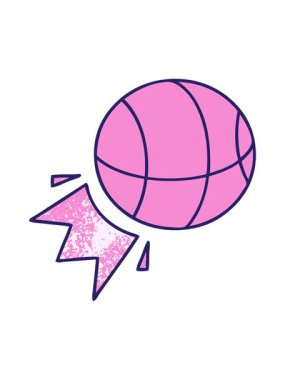 Bir basket topunun eski grunge doku çizgi filminin ışık efekti animasyonu