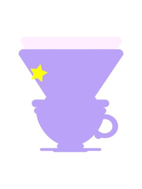 Parıldayan yıldızlar, damlayan filtreyle kahve fincanının animasyonunu etkiler.