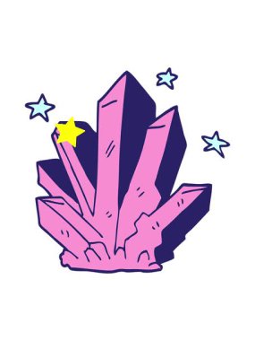 Parlayan yıldızlar sihirli bir kristalin çizgi filminin animasyonunu etkiler.