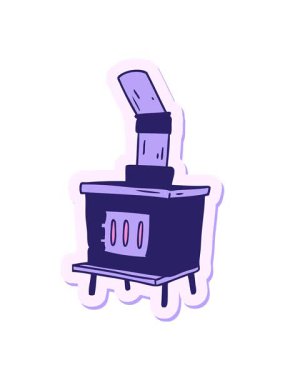 el çiziminin hareketli animasyonu. Bir ev fırınının karikatürü.