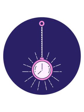 Dövme stili bir altın cep saatinin canlandırma efekti