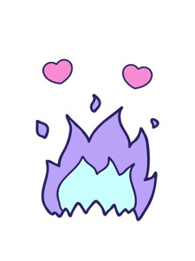 dönen kalpler çizgi film ateşinin animasyonu