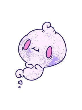 Kawaii 'nin tatlı hayaletinin hareketli animasyonu.