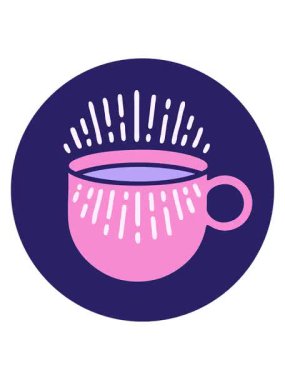 Kahve fincanının ikonik dövme şeklindeki görüntüsünün canlandırma efekti