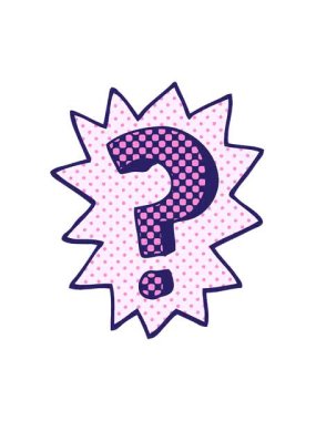 Çizgi roman tarzı soru işaretinin hareketli animasyonunu oynat