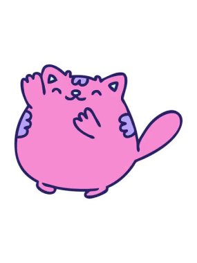 Mutlu bir kedinin el sallamasının animasyonunun efekt efektini göster