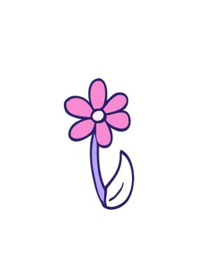 Yanıp sönen radyal çizgiler karikatür karalama bahar çiçeğinin animasyonu