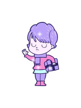 Çizgi film kadınının ışıltı etkisi