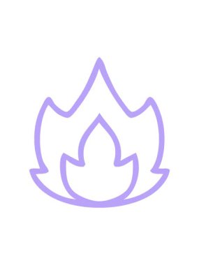 Bir ateş simgesinin çizgi resmini çizerken efekt canlandırması