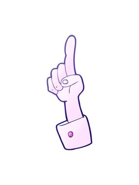 bir çizgi filmin işaret eden elinin efekt canlandırmasını göster