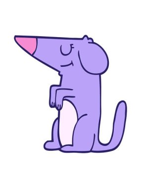 Çizgi filmin hareketli animasyonu. İyi huylu köpek.