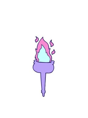 çizgi film alev kadehinin hareketli animasyonu