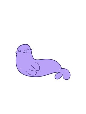 Yanıp sönen radyal çizgiler sevimli fok balıklarının animasyonu