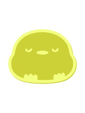 Tatlı çizgi film bebek kuş çıkartması tasarımının renk animasyonu değişiyor