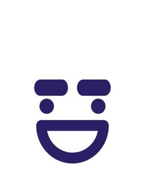 Mutlu, büyük kaşlı yüz tasarımının animasyonunu genişletiyorum.