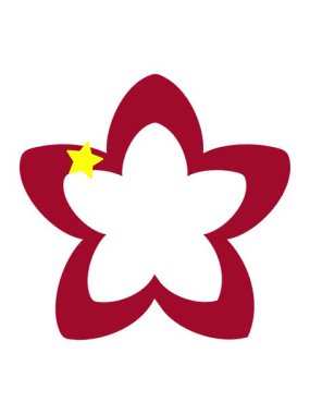 Parıldayan yıldızlar geleneksel Japon çiçeklerinin animasyonunu etkiler.