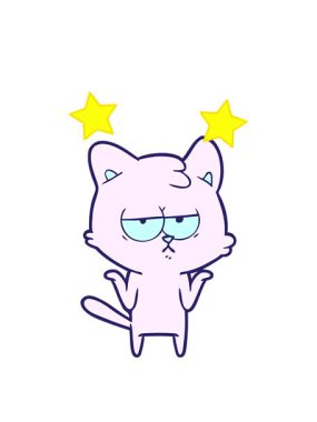 dönen yıldızlar sıkılmış çizgi film kedilerinin animasyonu