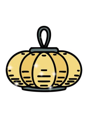 Geleneksel olarak Japon usulü asılmış fenerin ışıltı etkisi.