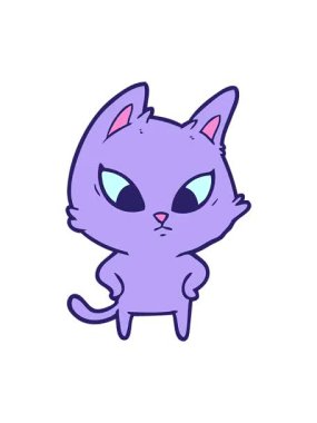 Kafası karışmış çizgi film kedisinin pixelize etkisi