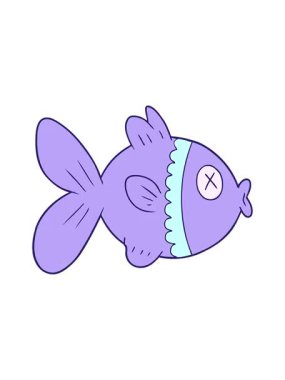 Japon balığının çizgi film animasyonunu renklendir