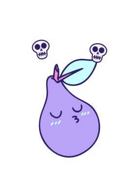 spinning skulls animation of cartoon of a nice good looking pear