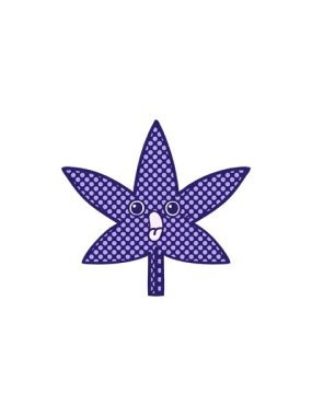 Marihuana yaprağının çizgi filminin gösterişli satış animasyonu