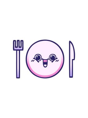 Bir yemek tabağının gölgeli çizgi filminde dönen hareket animasyonu