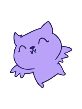 Şirin bir kawaii yarasasının titreyen hareket animasyonu