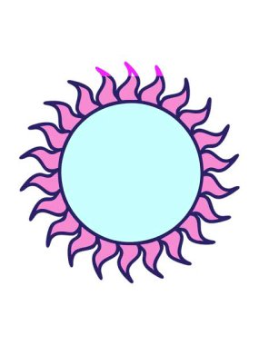 Dövme animasyonunu güçlendir Güneşin karikatürü