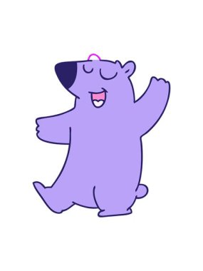 Bir çizgi film ayısının el çizimi dizaynının animasyonunu aç.