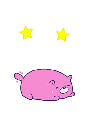 spinning stars animation of cute cartoon cat drawing