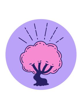 Dövme stili ağaç tasarımının basınçlı canlandırması