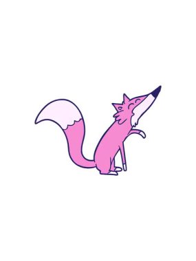 Çizgi film tilkisinin gösterişli satış animasyonu