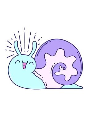 Geleneksel dövme stilinin titreyen animasyonu mutlu salyangoz.