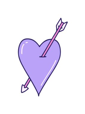 Bir okun ve kalbin ikonik dövme şeklindeki titreşimli animasyonu