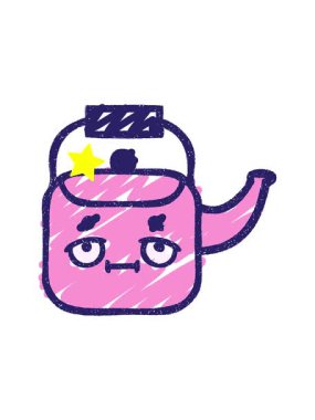 Parıldayan yıldızlar Kettle Tebeşir Çiziminin animasyonunu etkiler