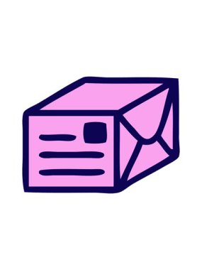 neon ışık efektleri sevimli bir kağıt parselinin çizgi filminin canlandırması